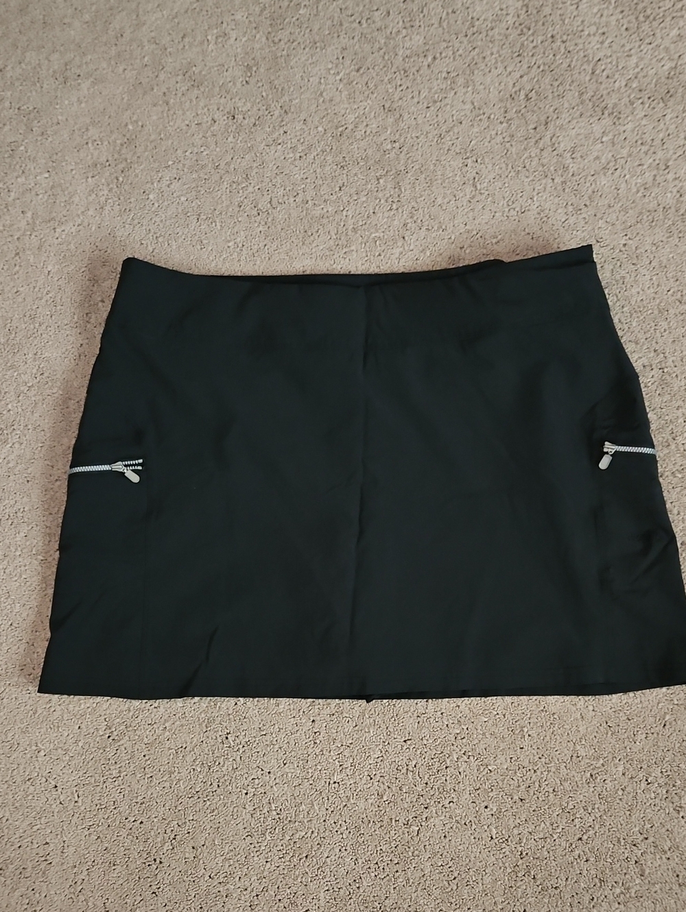 Ascend Black Skort with Silver Zip Accents